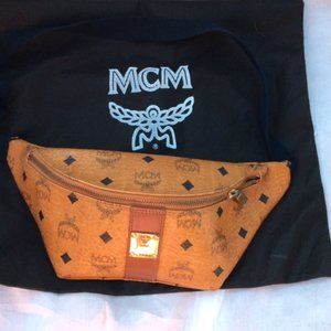 MCM Authentic Cognac  Visetos Belt Bag